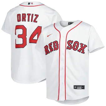 youth david ortiz white boston red sox 2022 hall of fame te